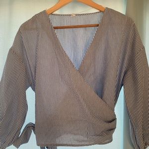 Wrap crop blouse